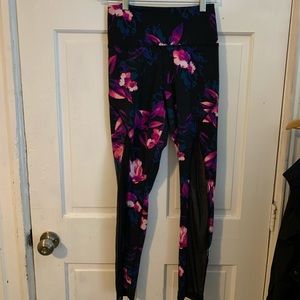 Pink Floral Athletic Leggings